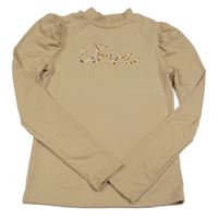 Béžový žebrovaný rolák s nápisem a korunkou SHEIN