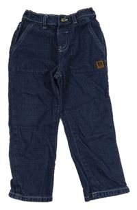 Tmavomodré teplákové rifle s nášivkou Next