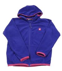 Tmavofialová fleecová propínací mikina s nášivkou a kapucí hi gear