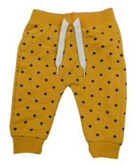 Hořčicové vzorované tepláky 