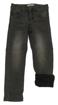 Tmavošedé skinny teplákové podšité rifle POCOPIANO