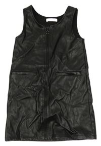 Černé koženkové propínací šaty PRIMARK