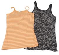 2x - Košilka - Oranžovo/světleoranžová L&D, tmavošedá s kytičkami YIGGA