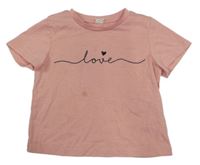 Světlerůžové tričko s nápisem SHEIN