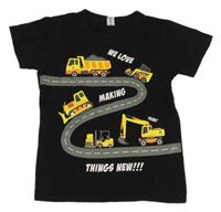 Černé tričko se stavebními stroji dopodopo