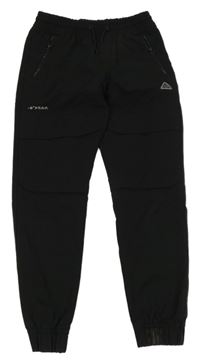 Černé kostkované cargo cuff šusťákové kalhoty PEAK