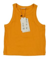 Nové - pomerančový žebrovaný crop top ZARA
