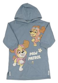 Šedomodré teplákové šaty s PAW PATROL a kapucí C&A