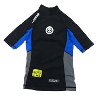Černo-modro-šedé UV triko s logem No Fear