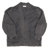Tmavošedý třpytivý chlupatý svetrový cardigan Next