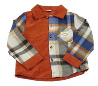 Cihlovo-kostkovaná košile