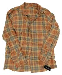 Nové - Hnědo-modrá kostkovaná košile Dunnes