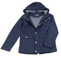 Tmavomodrá nepromokavá jarní bunda s kapucí Pocopiano