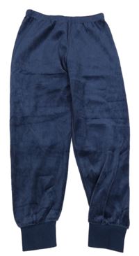 Tmavomodré sametové tepláky H&M