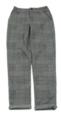 Šedo-černé kostkované teplákové kalhoty Primark