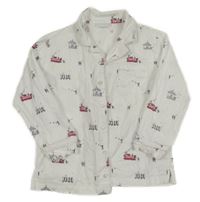 Bílá pyžamová košile s doubledeckery a hradní stráží The Little White Company