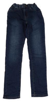 Tmavomodré teplákové skinny rifle C&A