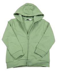 Zelená propínací mikina s kapucí Everyday