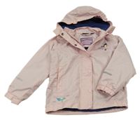 Růžová šusťáková zateplená bunda s mořskou pannou a kapucí Impidimpi