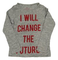 Šedé melírované triko s nápisem Next