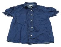 Nové - Tmavomodrá halenka riflového vzhledu