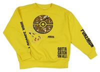 Hořčicová mikina s Pokéballem z překlápěcích flitrů a Pikachu