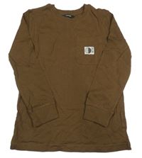 Hnědé triko s kapsou s nášivkou George