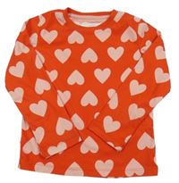 Červené pyžamové triko se srdíčky F&F