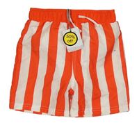 Nové - Červeno-bílé pruhované plážové kraťasy Tu