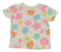 Smetanovo-barevné květované tričko Primark