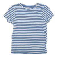 Modro-bílé pruhované žebrované žebrované tričko Primark