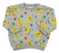 Šedá melírovaná puntíkatá oversize mikina s Pudseym George