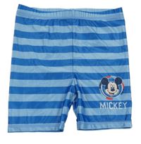 Modré pruhované nohavičkové plavky s Mickeym Disney