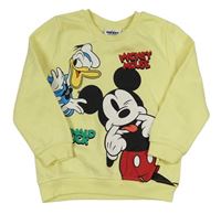 Světležlutá mikina s Mickeym a Donaldem Disney