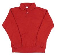Červené úpletové polo triko H&M