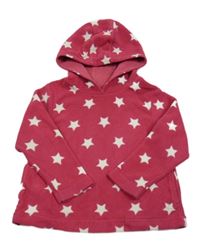 Růžová fleecová mikina s hvězdami a kapucí zn. Next