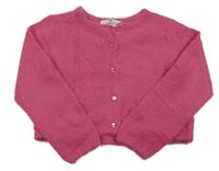 Růžový chlupatý propínací crop svetr H&M