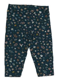 Tmavozelené vzorované legíny C&A