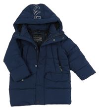 Tmavomodrá šusťáková zimní bunda s kapucí C&A