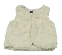 Smetanová kožešinová podšitá vesta Pocopiano