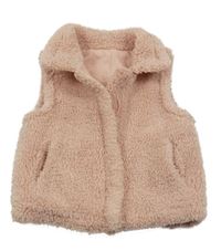 Světlerůžová huňatá podšitá vesta St. Bernard