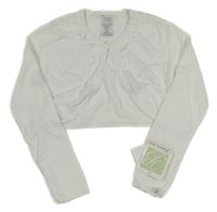 Nové - bílé svetrové propínací bolerko s perličkami 