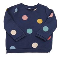 Tmavomodrá mikina s barevnými puntíky F&F