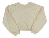 Smetanová crop mikina 