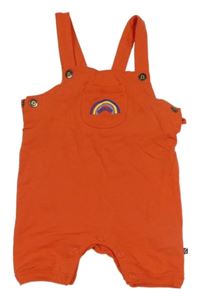 Červené laclové kraťasy s kapsou s duhou 