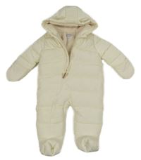 Smetanová šusťáková zimní kombinéza s kapucí F&F