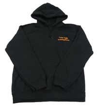 Černá mikina s nápisem a kapucí 