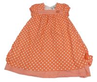 Korálové puntíkaté šaty Topolino