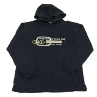 Černá mikina s nápisem a kapucí 