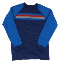 Tmavomodro-modré thermo triko s pruhy Crivit